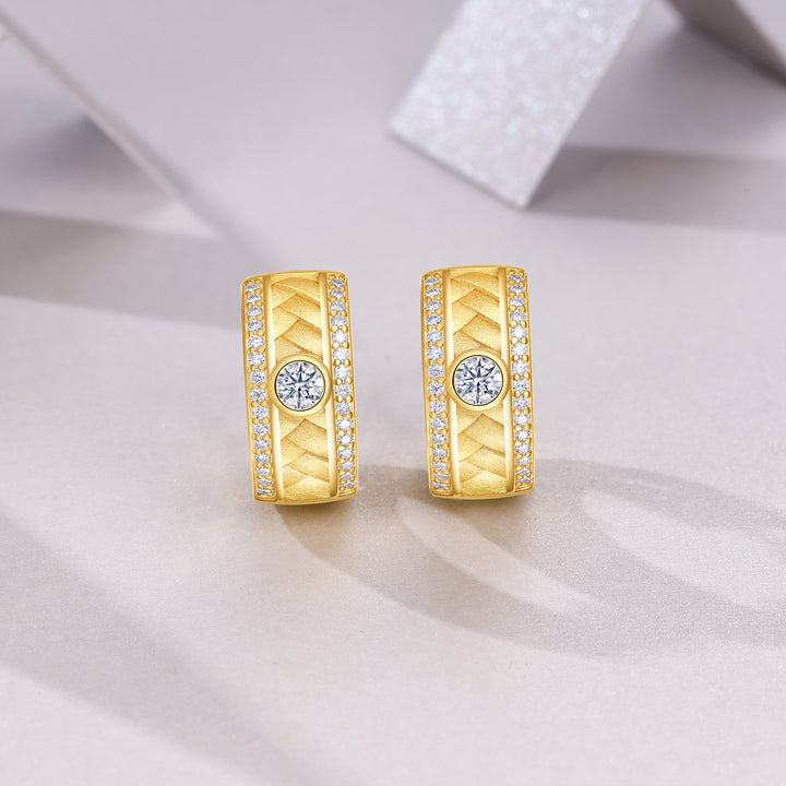 Minimalist Moissanite Stud Earrings – Gold-Plated S925 Silver
