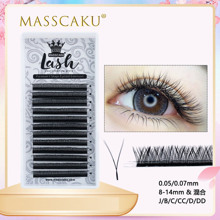 👁️✨ Soft & Comfortable Y-Shaped Planting Grafting Eyelashes – Imported Fiber Lash Extensions