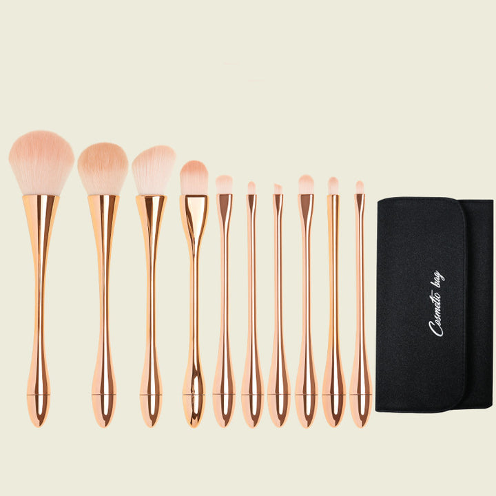 ✨ Small Waist Rose Gold Makeup Brush Set — Soft Hair Beauty Tools 💄🌹