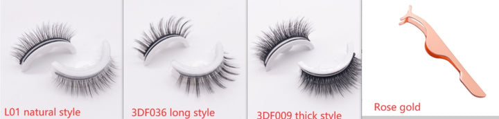 👁️✨ Reusable 3D Mink Lashes – Self-Adhesive Natural False Eyelashes (Glue-Free Silk Style)