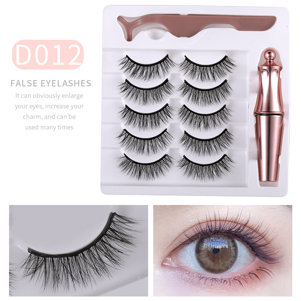 🧲👁️ Mink Magnetic Eyelashes – 5 Pairs Reusable False Lashes Set with Eyeliner & Tweezers