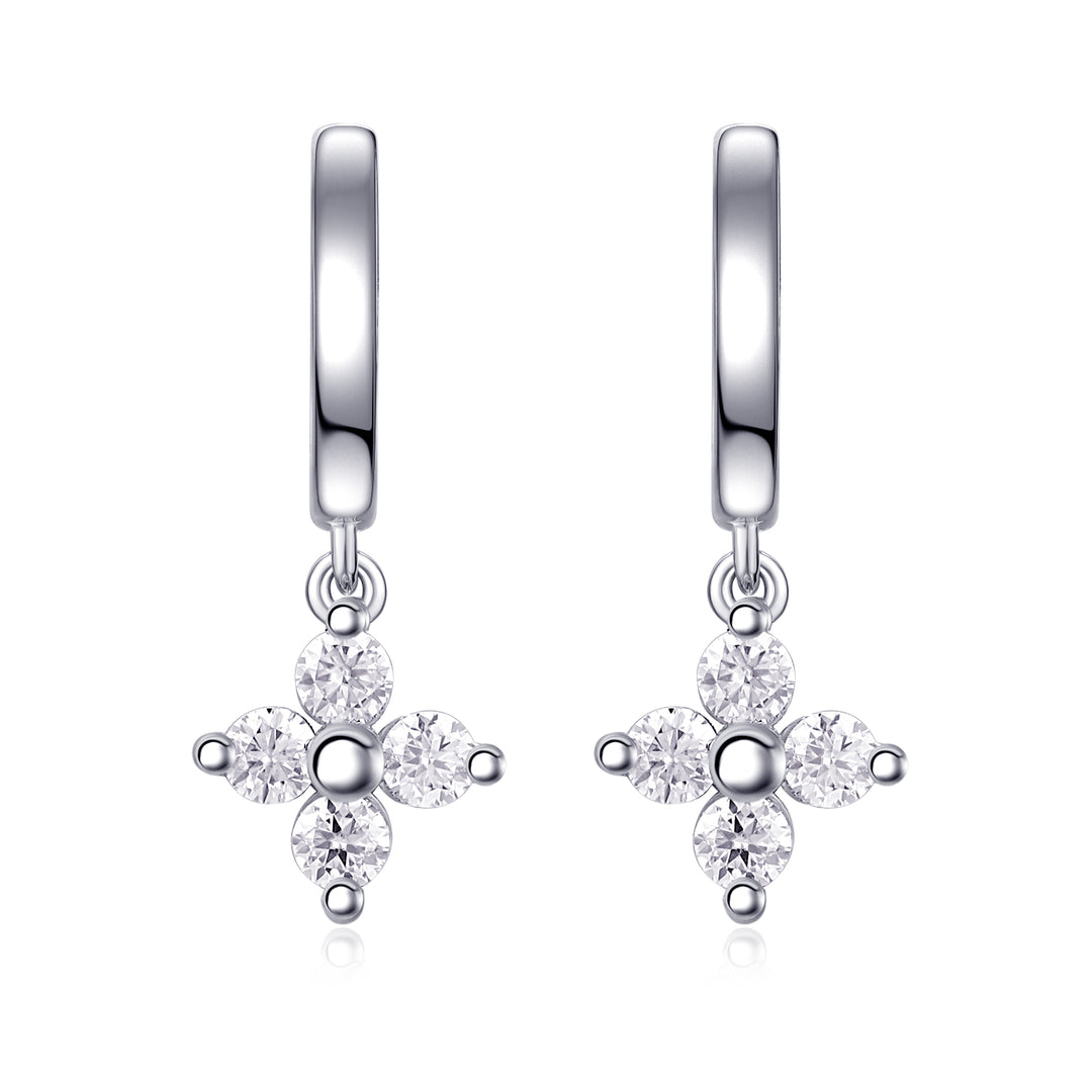 Minimalist Luxury Morganite Stud Earrings – Platinum-Plated S925 Silver