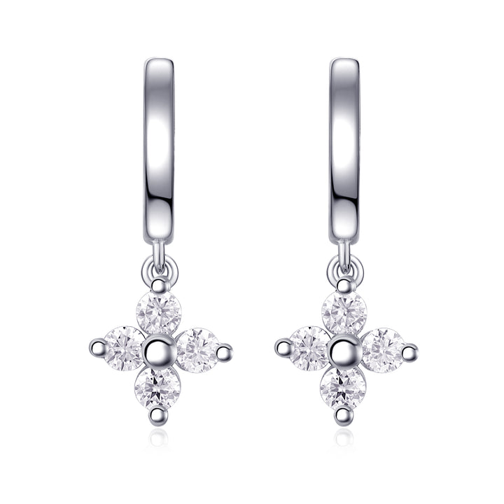 Minimalist Luxury Morganite Stud Earrings – Platinum-Plated S925 Silver