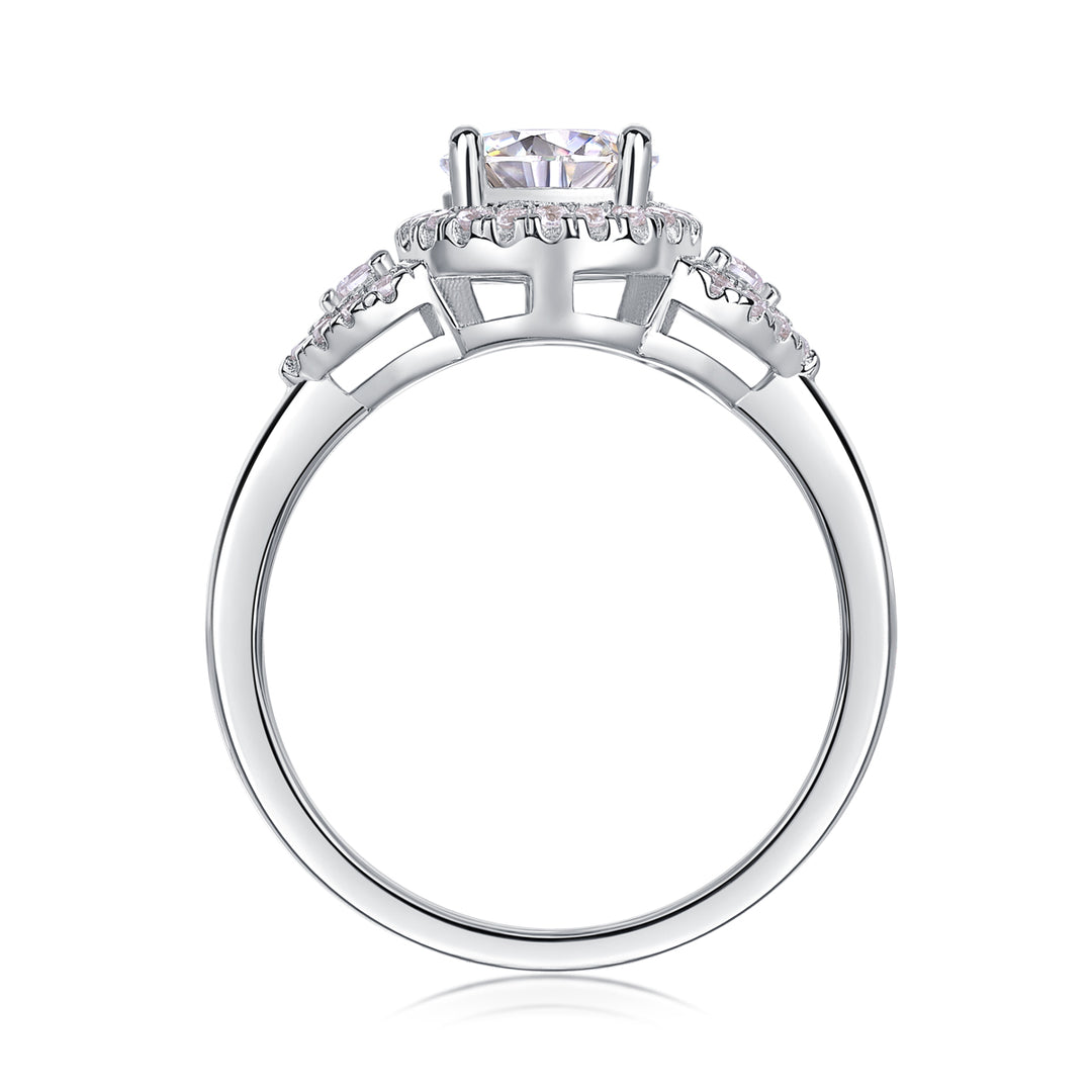 💍 Light and Shadow 1-Carat Moissanite Wedding Ring – Platinum-Plated S925 Silver (3.2g, Sizes 5–9) 💍