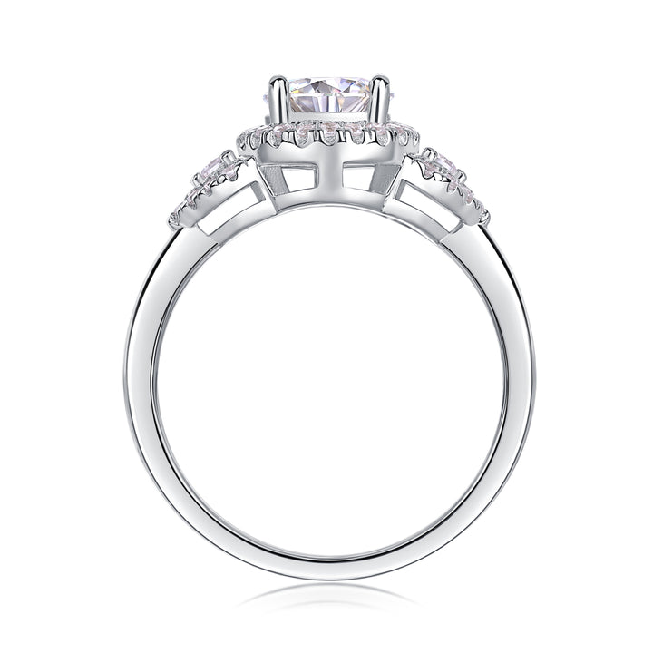 💍 Light and Shadow 1-Carat Moissanite Wedding Ring – Platinum-Plated S925 Silver (3.2g, Sizes 5–9) 💍