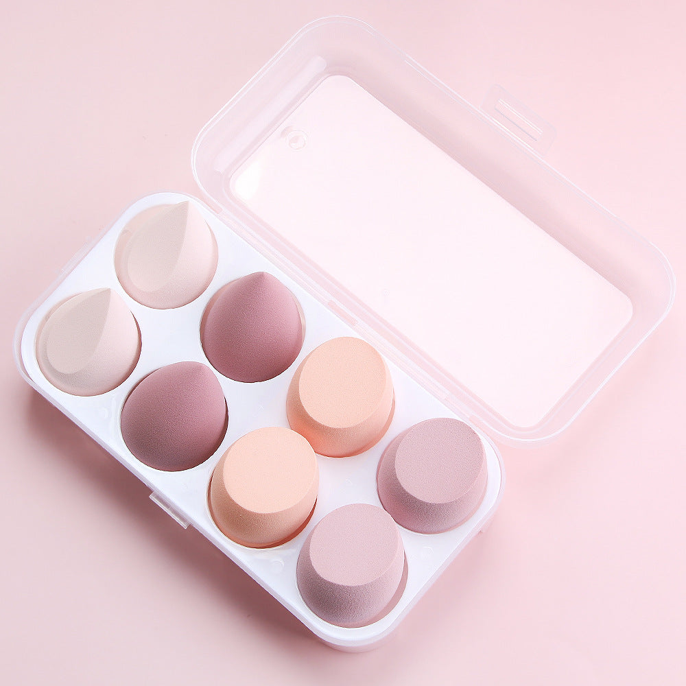 🥚💄 Beauty Egg Set – Soft Makeup Sponge Box (8PCS Wet & Dry Blender Puff)