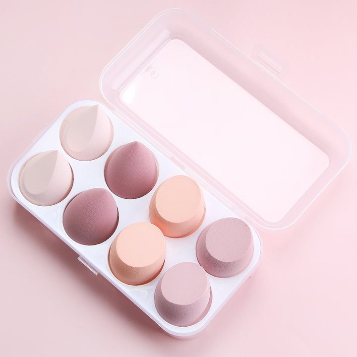 🥚💄 Beauty Egg Set – Soft Makeup Sponge Box (8PCS Wet & Dry Blender Puff)