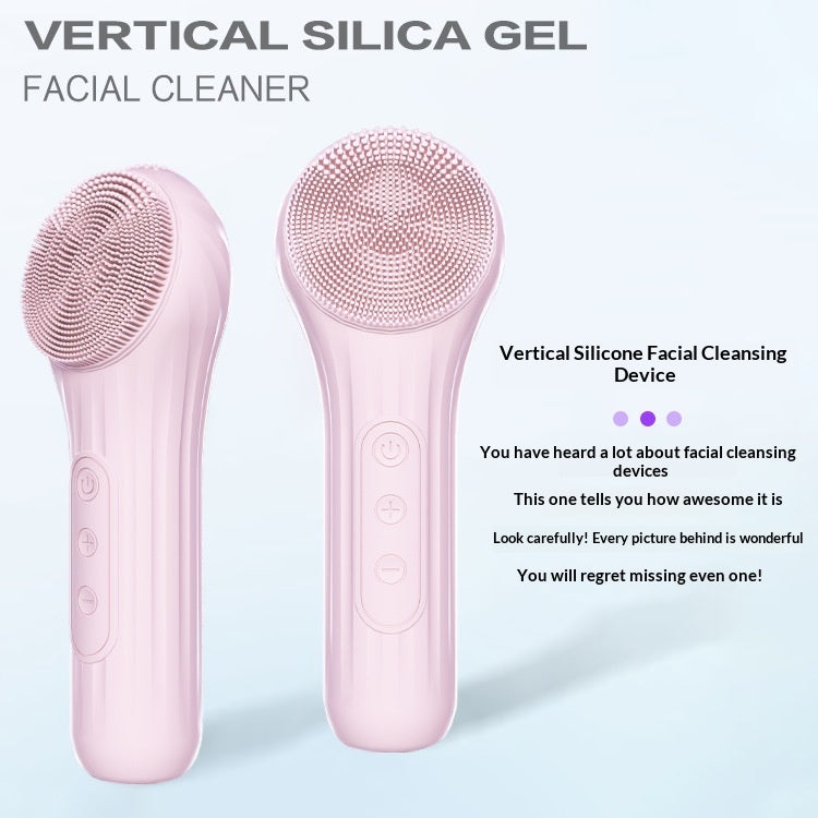 💖🧼 Heating Waterproof Deep Pore Cleansing Silicone Facial Device | Vibration Massage Beauty Tool