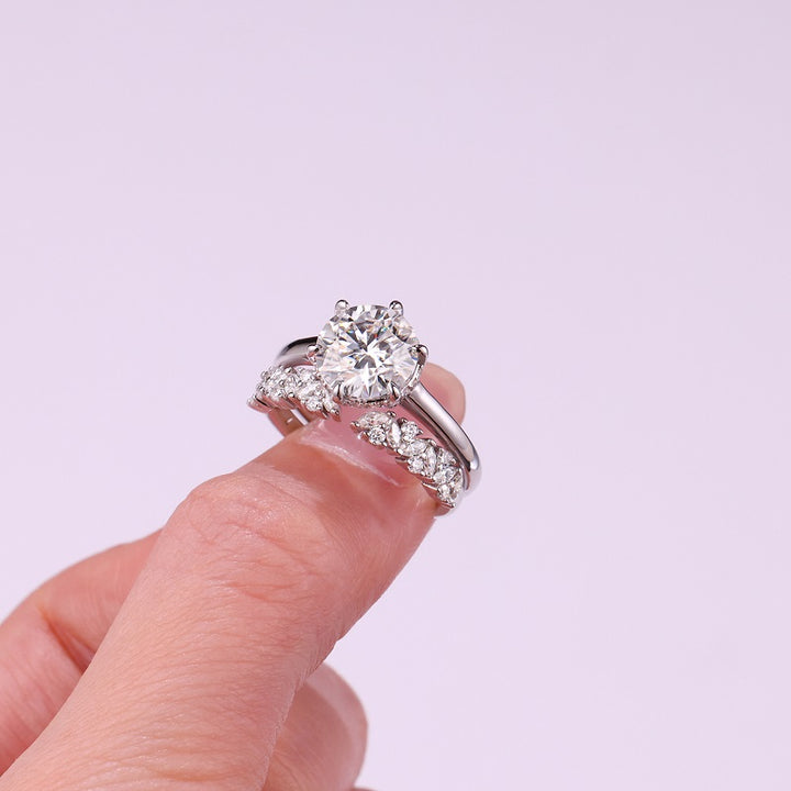 💍 3 Carat Moissanite Double Ring Set – Gold-Plated S925 Silver Luxury Bridal Ring 💍