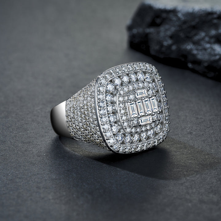 💎 Men’s Moissanite Minimalist Jewelry Set – Platinum-Plated S925 Silver (16.2g, Sizes 5–9) 💎