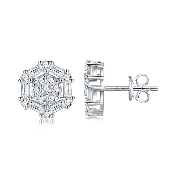 Luxury Minimalist Moissanite Stud Earrings for Women & Men – Platinum-Plated S925 Silver