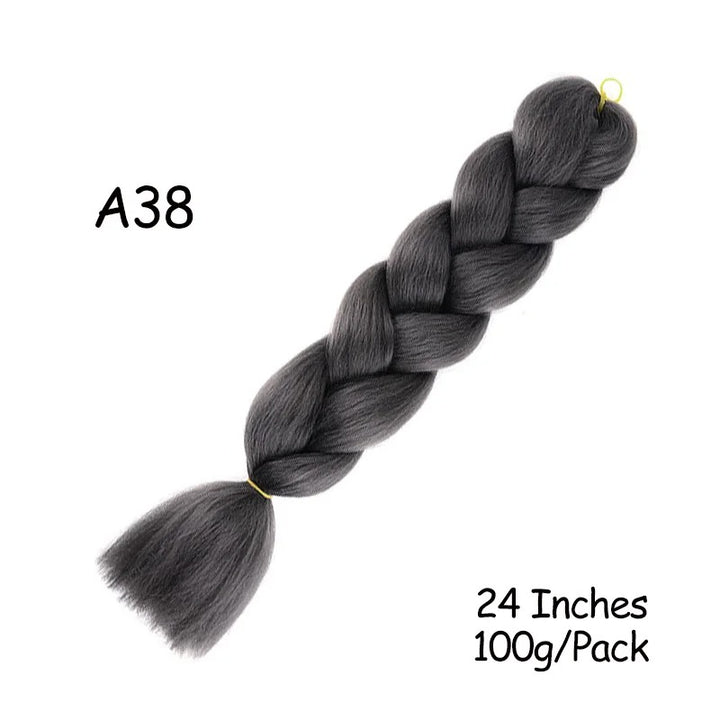 24 Inch Synthetic Braiding Hair Extensions – 10PCS Jumbo Braids in Black & Brown Colors
