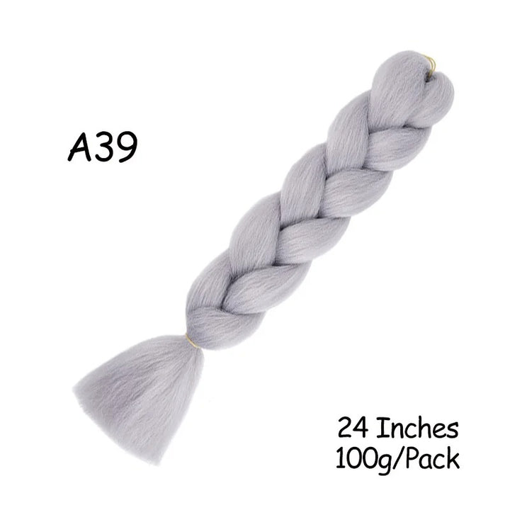 24 Inch Synthetic Braiding Hair Extensions – 10PCS Jumbo Braids in Black & Brown Colors