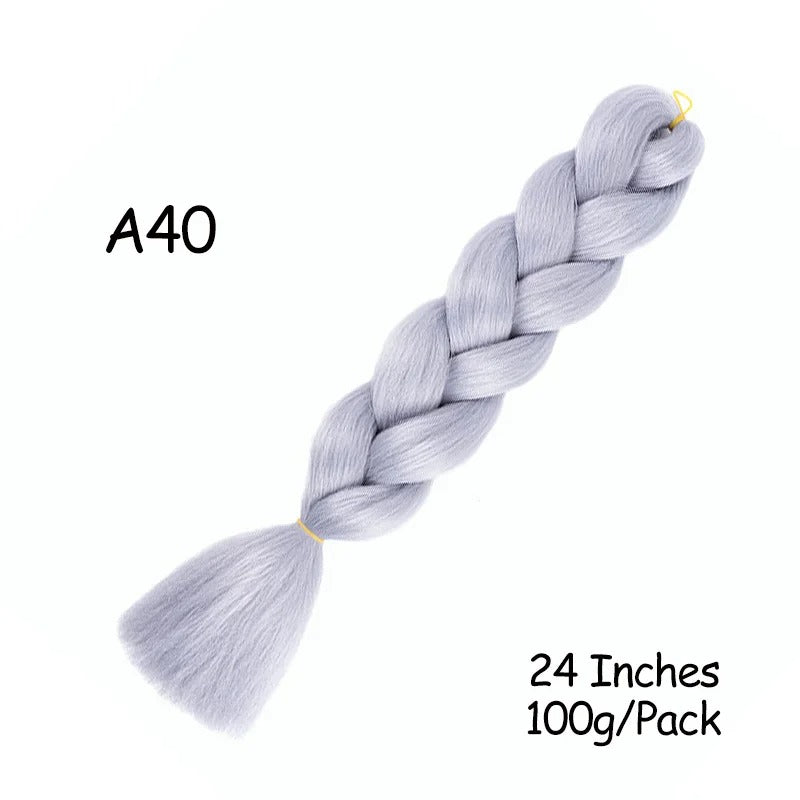 24 Inch Synthetic Braiding Hair Extensions – 10PCS Jumbo Braids in Black & Brown Colors