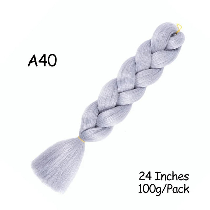 24 Inch Synthetic Braiding Hair Extensions – 10PCS Jumbo Braids in Black & Brown Colors