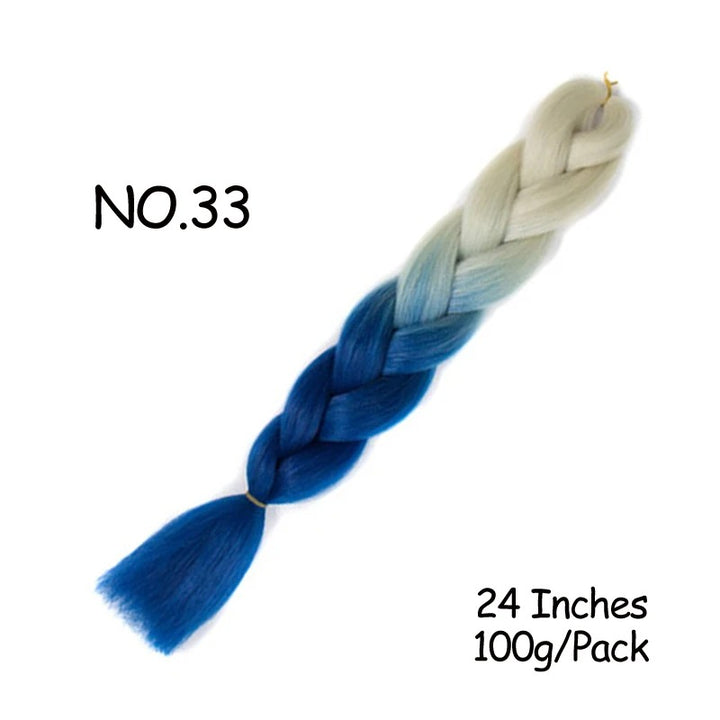 24 Inch Synthetic Braiding Hair Extensions – 10PCS Jumbo Braids in Black & Brown Colors