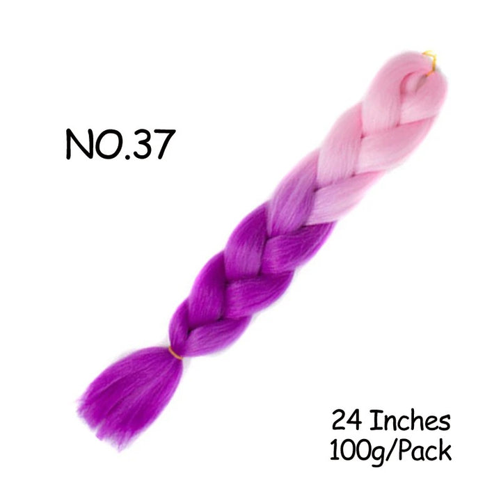 24 Inch Synthetic Braiding Hair Extensions – 10PCS Jumbo Braids in Black & Brown Colors