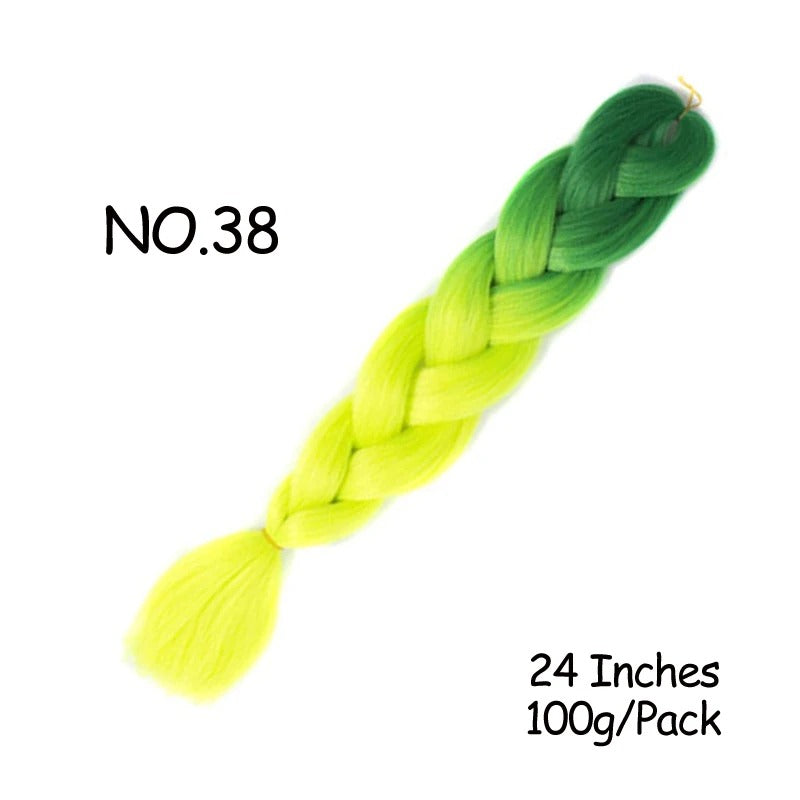 24 Inch Synthetic Braiding Hair Extensions – 10PCS Jumbo Braids in Black & Brown Colors