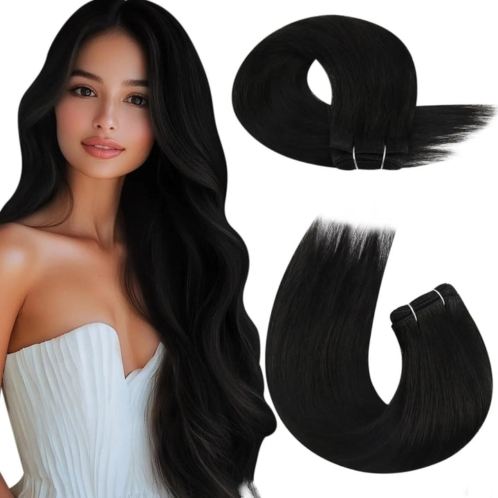 Brazilian Remy Human Hair Wefts – Natural Straight Machine Weaving Bundles (100g Each)