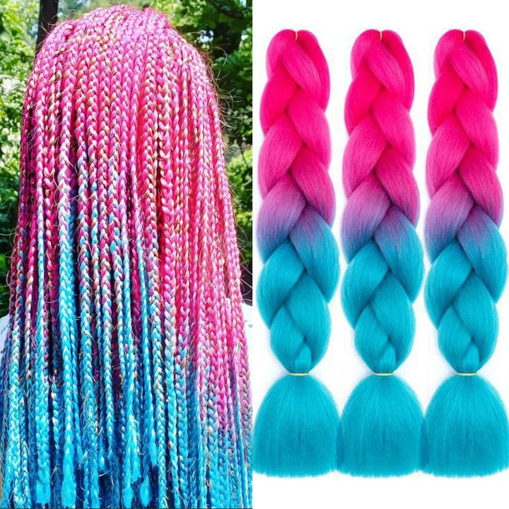 3 Packs 24 Inch Ombre Jumbo Braiding Hair Extensions – High-Temperature Synthetic Fiber