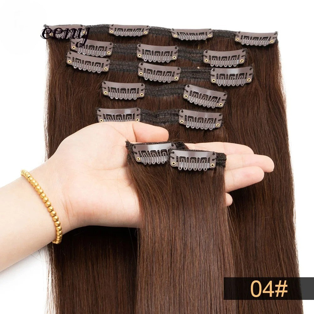 Brazilian Remy Clip-In Hair Extensions – Natural Human Hair, 12–24 Inch, 50g–120g
