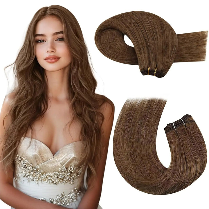 Brazilian Remy Human Hair Wefts – Natural Straight Machine Weaving Bundles (100g Each)