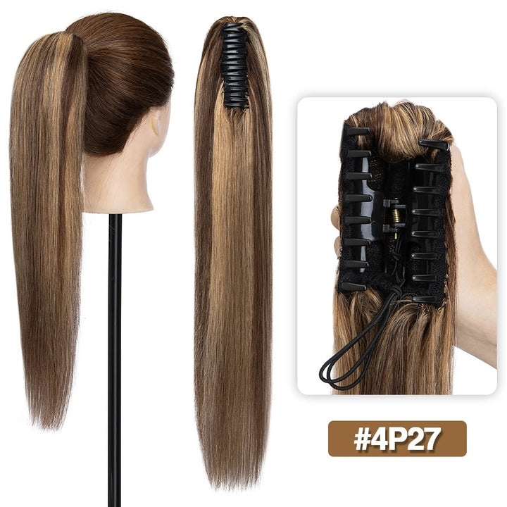 Thick Clip-In Human Hair Ponytail Extension with Claw Clamp