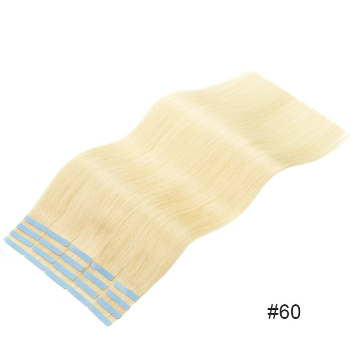 Tape-In Human Hair Extensions – Natural Remy Skin Weft | Seamless, Soft & Tangle-Free | 40–50g/Pack | 12–24 Inch Lengths