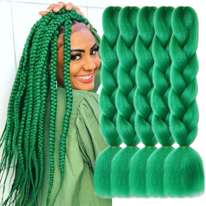 5 Packs Colored Jumbo Braiding Hair Extensions – 24 Inch Synthetic Pre-Stretched Yaki EZ Braid