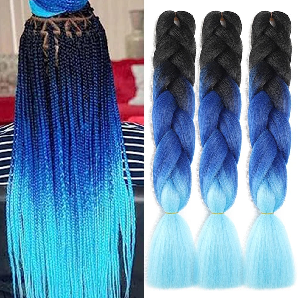 3 Packs 24 Inch Ombre Jumbo Braiding Hair Extensions – High-Temperature Synthetic Fiber