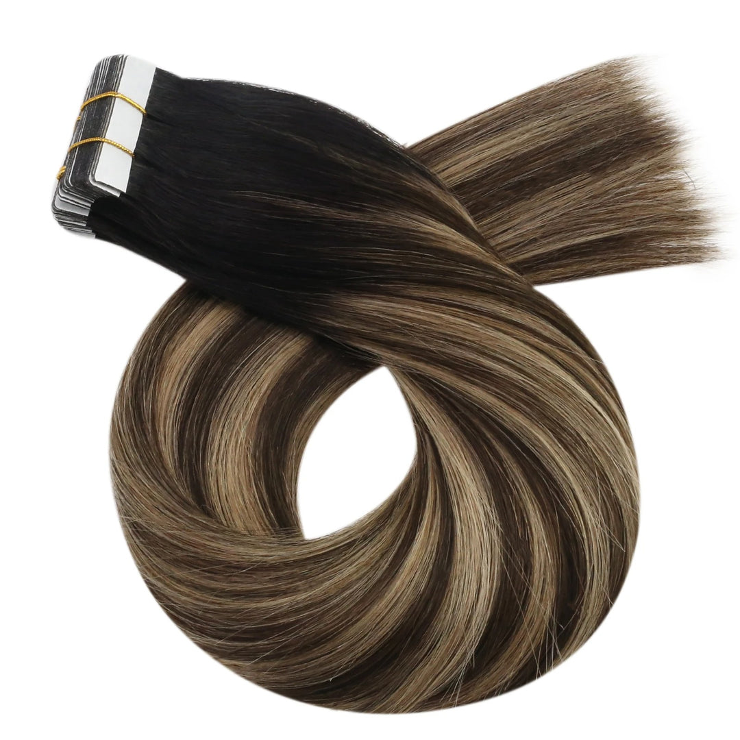 Seamless Blonde Tape-In Hair Extensions – Natural Straight Remy Human Hair
