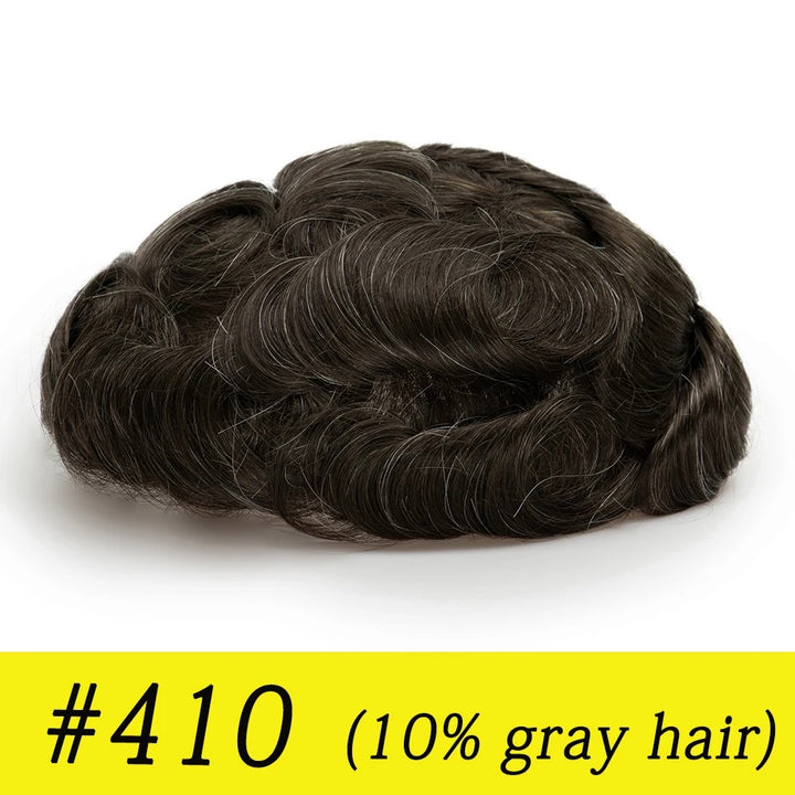 Thin Skin 0.03mm Natural Hair Men’s Toupee – Human Hair Replacement System