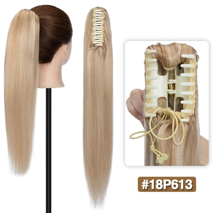 Thick Clip-In Human Hair Ponytail Extension with Claw Clamp