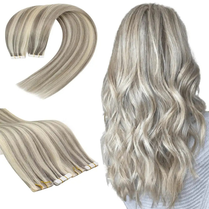Luxury Injection Tape-In Extensions – Virgin Double Drawn Human Hair, Seamless PU Skin Weft, Natural Straight