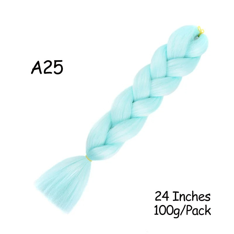 24 Inch Synthetic Braiding Hair Extensions – 10PCS Jumbo Braids in Black & Brown Colors