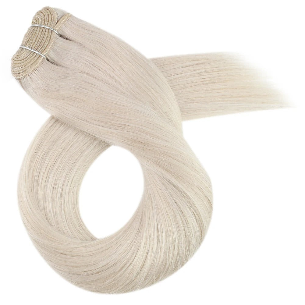 Sew-In Human Hair Bundles – Blonde Brazilian Remy Straight Weft Extensions (100g)