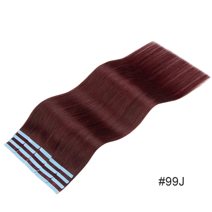 Tape-In Human Hair Extensions – Natural Remy Skin Weft | Seamless, Soft & Tangle-Free | 40–50g/Pack | 12–24 Inch Lengths