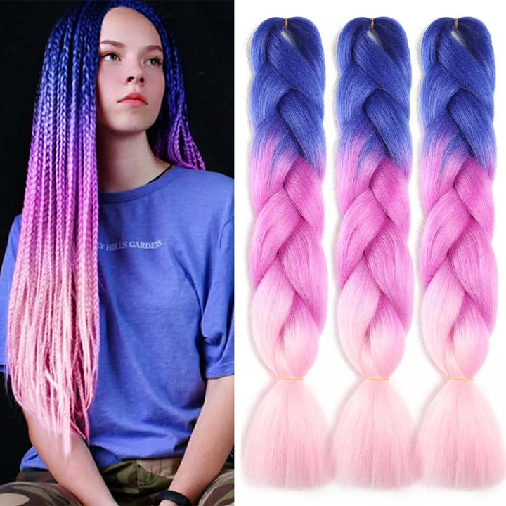 3 Packs 24 Inch Ombre Jumbo Braiding Hair Extensions – High-Temperature Synthetic Fiber