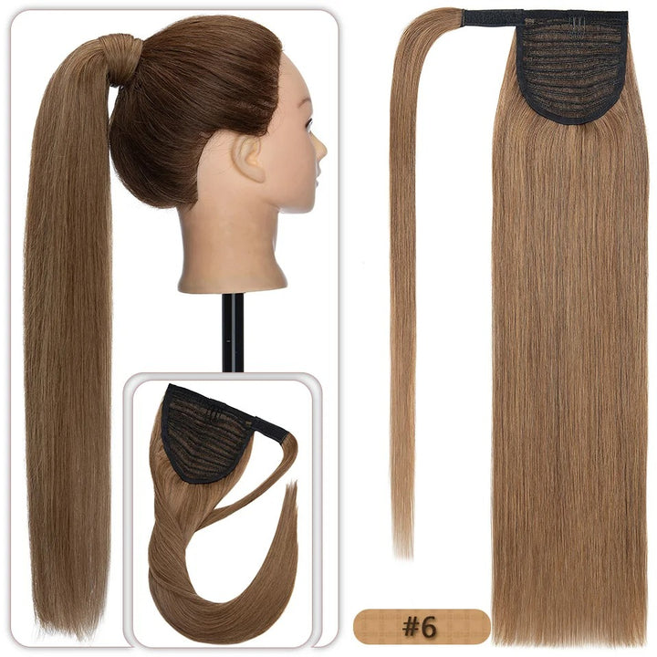 18” Straight Human Hair Ponytail Extension