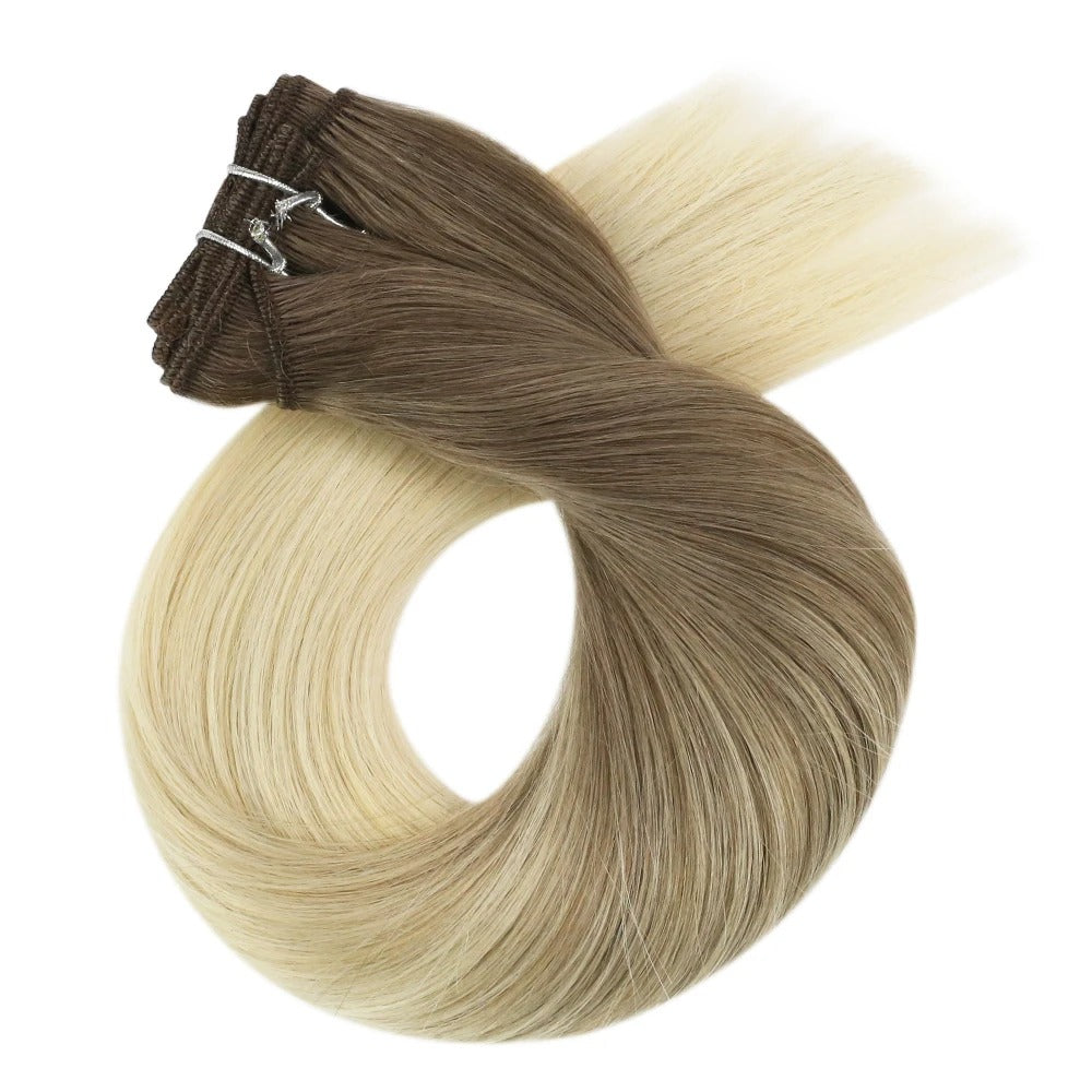 Sew-In Human Hair Bundles – Blonde Brazilian Remy Straight Weft Extensions (100g)