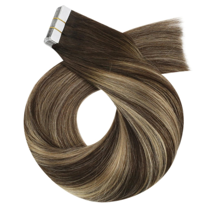 Seamless Blonde Tape-In Hair Extensions – Natural Straight Remy Human Hair