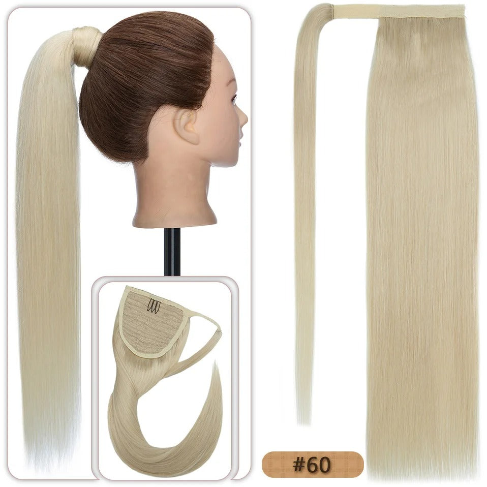 18” Straight Human Hair Ponytail Extension