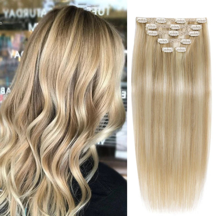 Brazilian Remy Clip-In Hair Extensions – Natural Human Hair, 12–24 Inch, 50g–120g