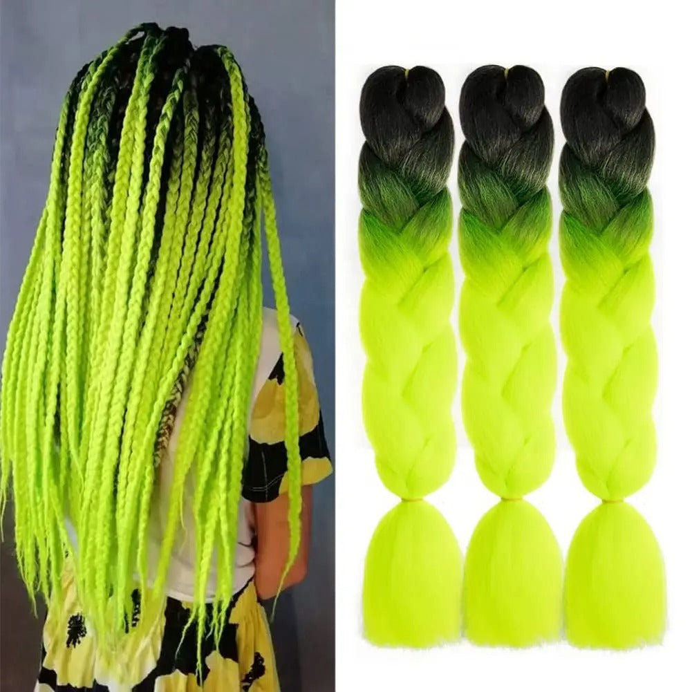 African Ombre Braiding Hair Extensions – Pre-Stretched Synthetic Crochet Hair (3 Packs)
