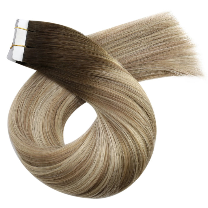 Seamless Blonde Tape-In Hair Extensions – Natural Straight Remy Human Hair