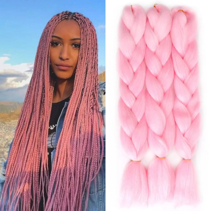 African Ombre Braiding Hair Extensions – Pre-Stretched Synthetic Crochet Hair (3 Packs)