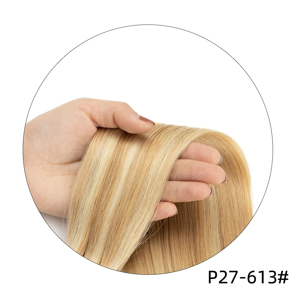 Full Head Clip-In Remy Hair Extensions – Brazilian Blonde, 6PCS, 140–240g, 14–24 Inch