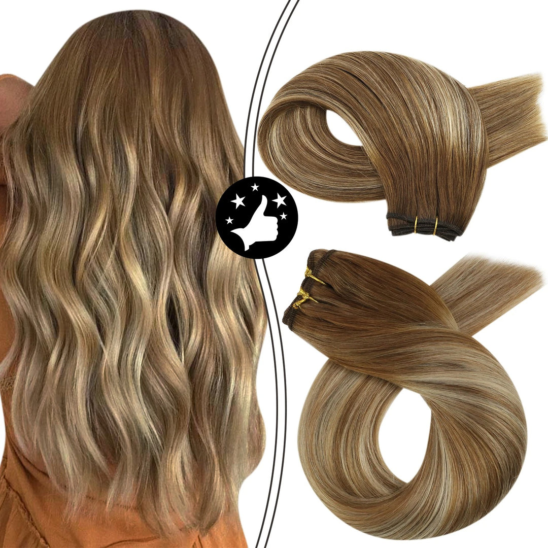 Brazilian Remy Human Hair Wefts – Natural Straight Machine Weaving Bundles (100g Each)