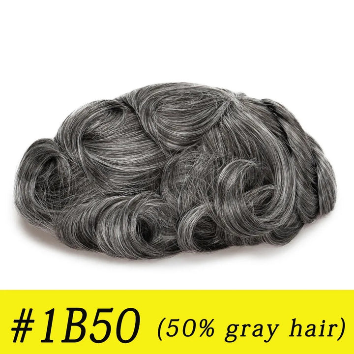 Thin Skin 0.03mm Natural Hair Men’s Toupee – Human Hair Replacement System