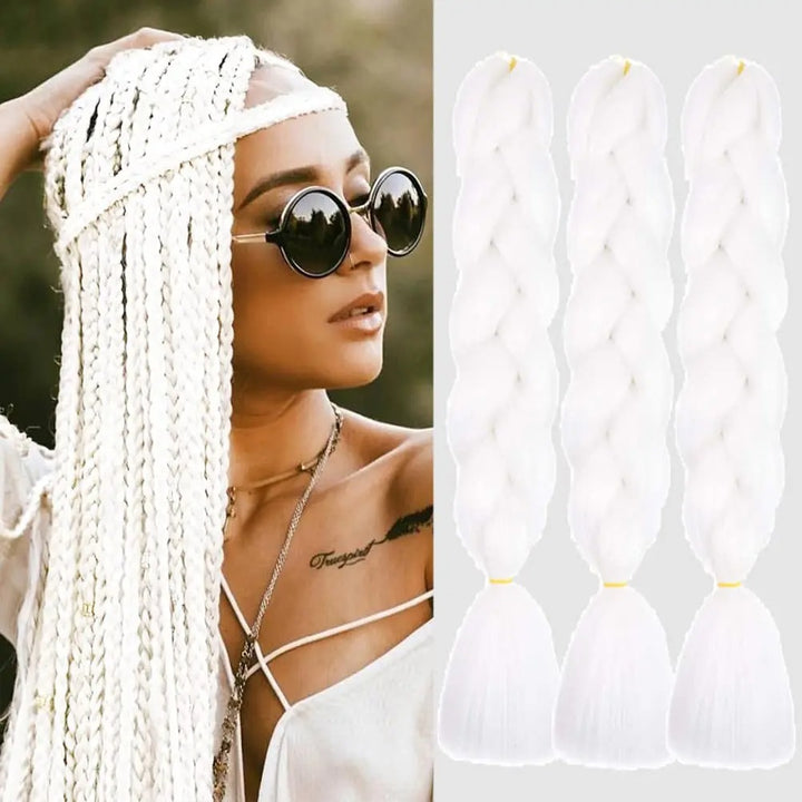 African Ombre Braiding Hair Extensions – Pre-Stretched Synthetic Crochet Hair (3 Packs)